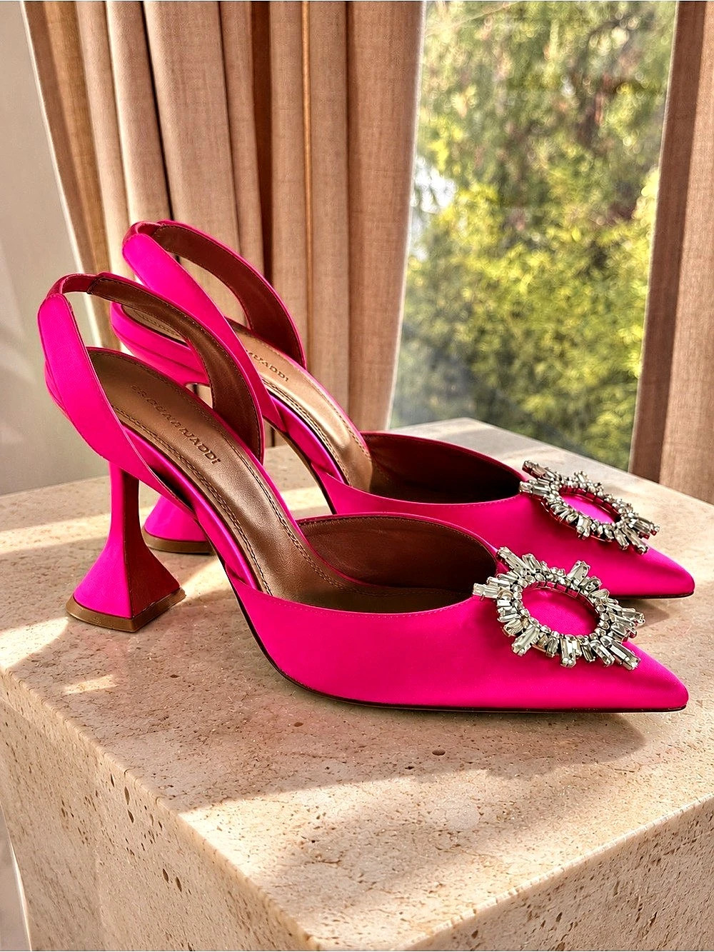 Amina Muaddi Begum Slingback Pumps Pink EU 40